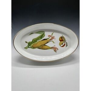Royal Worcester 12"x7" Evesham Gold Baking Serving Oval Dish‎ Corn CC